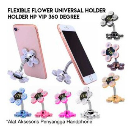 BAJ Phone Holder Bunga / Flower Stand / Gurita Pop Socket Flexible Magic Gekko VIP Tempelan HP Car Mobil / SS014