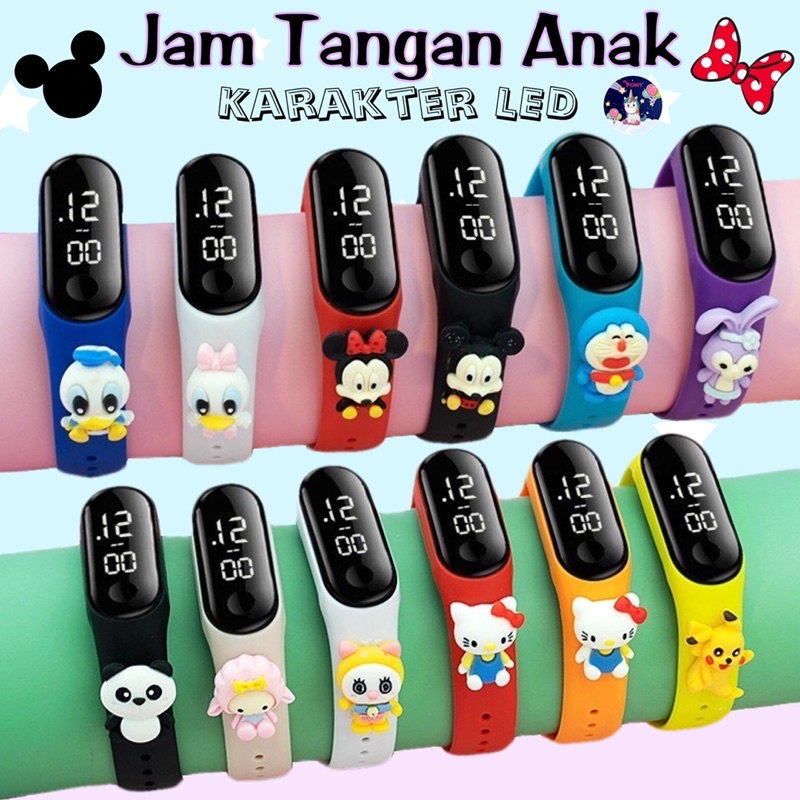 Jam tangan Anak Karakter Led Warna warni lucu Motif