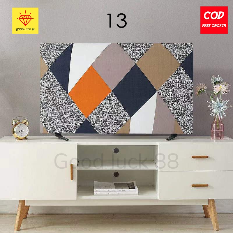 Sarung Penutup Tv Elastis Size 55&quot; / 60&quot; / 65&quot; / 70&quot; / 75&quot; Spandex Import Cover tv Led / Lcd Layar Monitor Melindungi Tv Anti Debu Bahan Kain Lembut Elastis Banyak Pilihan Motif Terbaru Tv LED