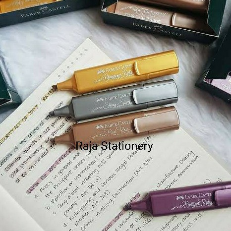 

FABER CASTELL HIGHLIGHTER TEXTLINER METALLIC COLOURS / STABILO METALIK BERKUALITAS