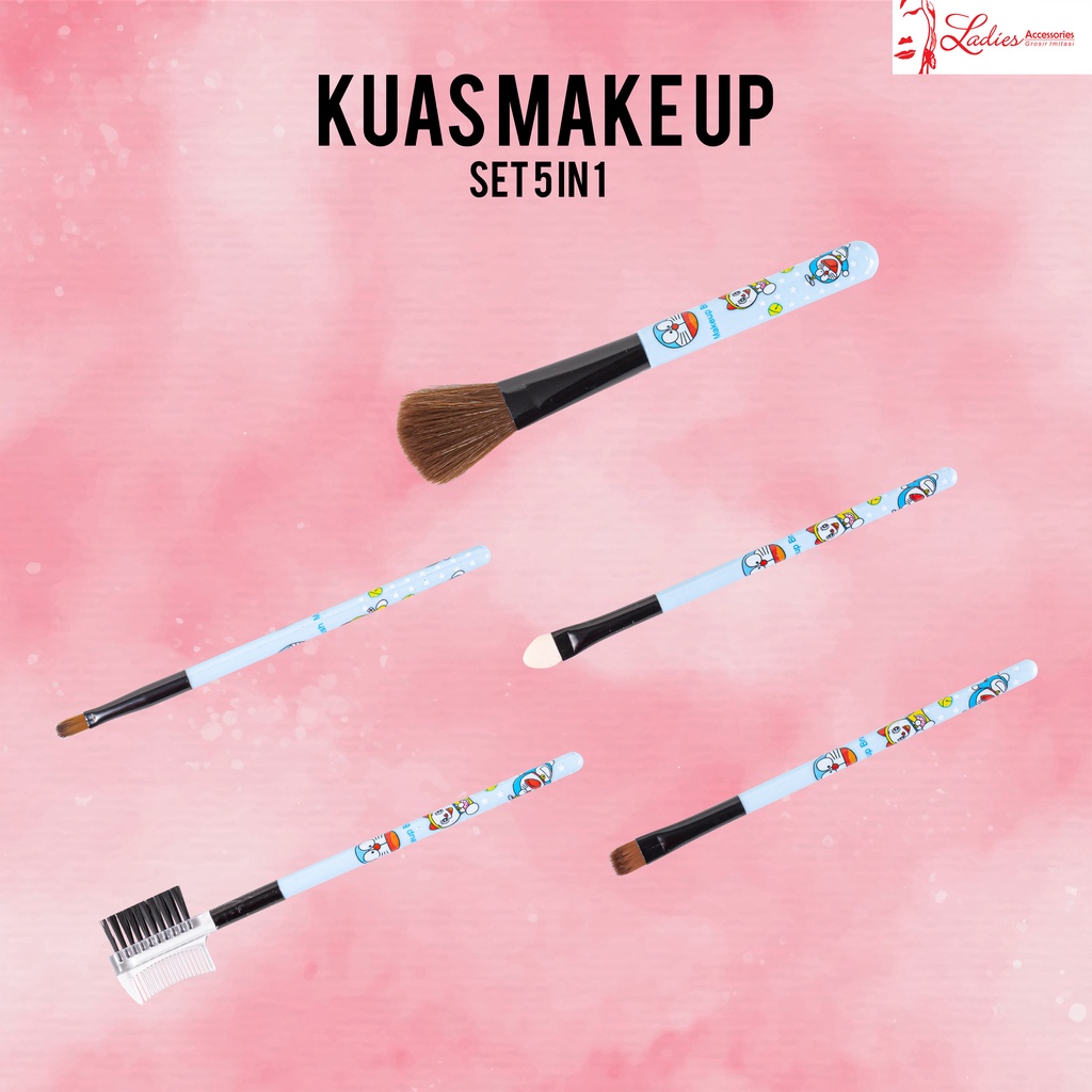 Kuas Make Up Motif Karakter 4 Warna 5in1 ( A16 )