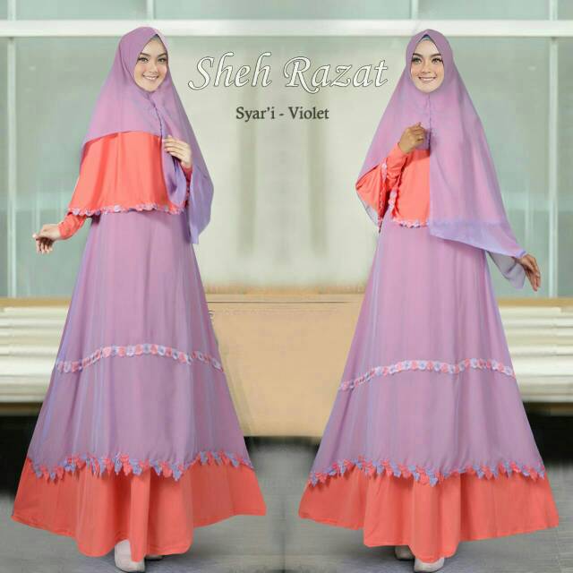 Shehrazat Syari Violet layer kombinasi warna