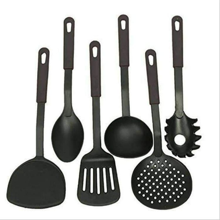 Spatula Set 6 Pcs / Spatula Set Hitam / Spatula / Sutil / Sendok Sayur / Penggoreng