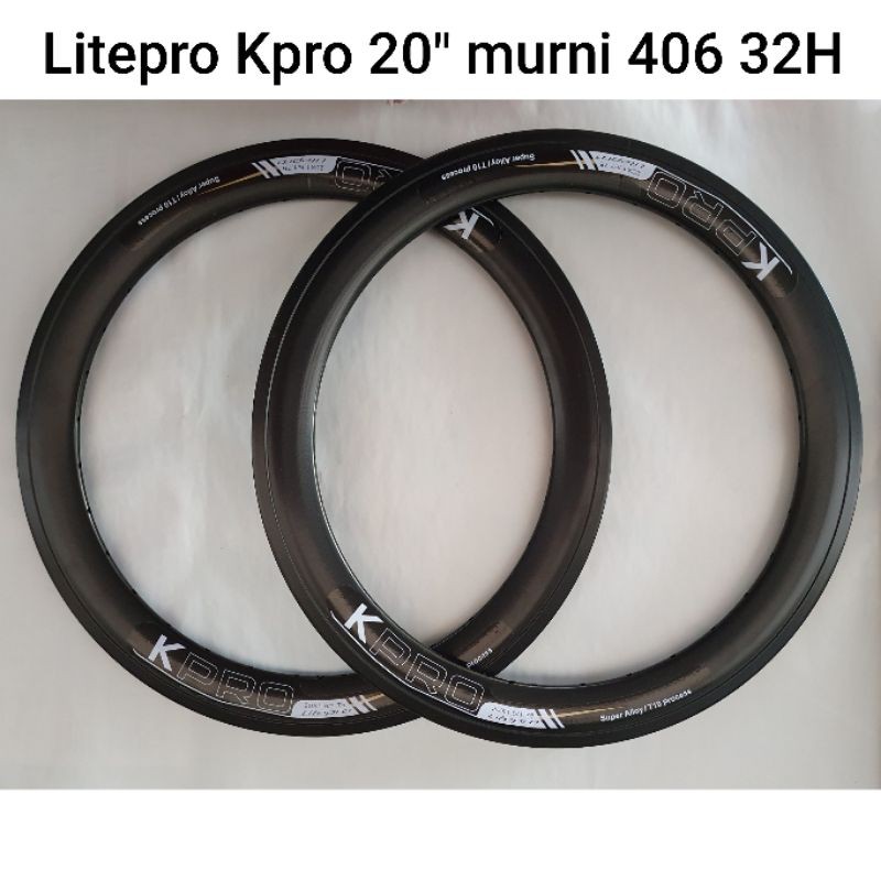 Velg Rims Litepro Kpro Alloy 20 inch 406 20 murni 32 hole New strummer