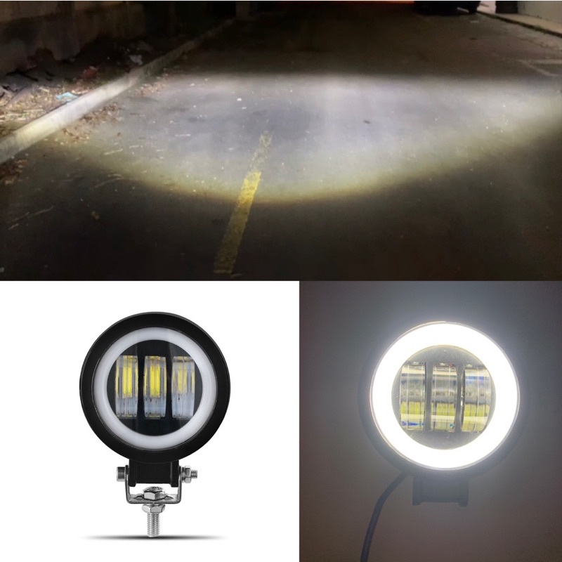 Lampu Tembak Sorot Star CWL 3 Mata Lensa 6D 40 watt cree angel Eye Square Daymaker mini 3lensa angel warna