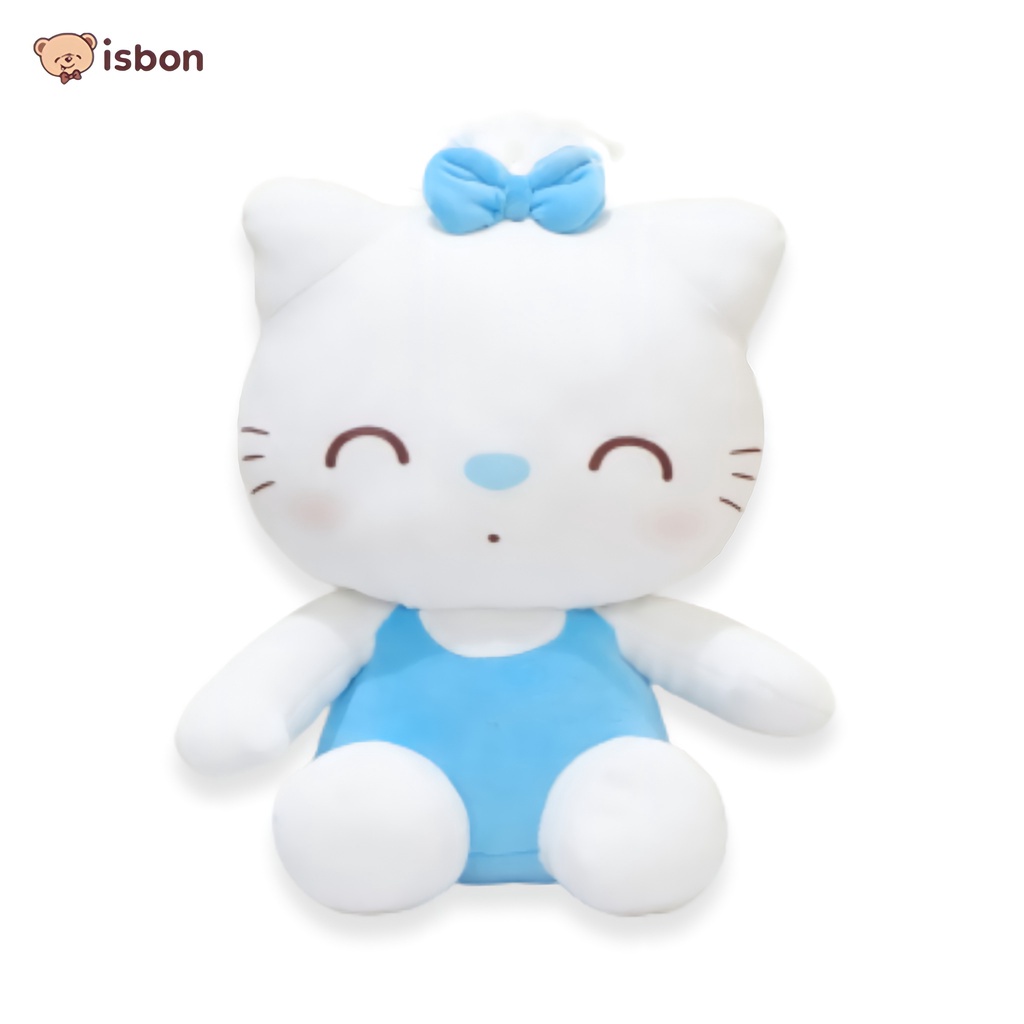 Boneka Kucing Cat Cowo White Blue Mainan Anak  ISTANA BONEKA