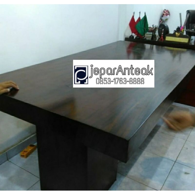 meja kayu trembesi panjang
