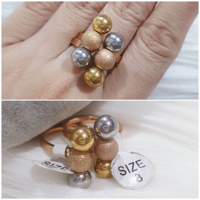 Cincin Titanium asli isi 2pc Anti karat anti alergi Stainless steel ori Premium Quality Ct08