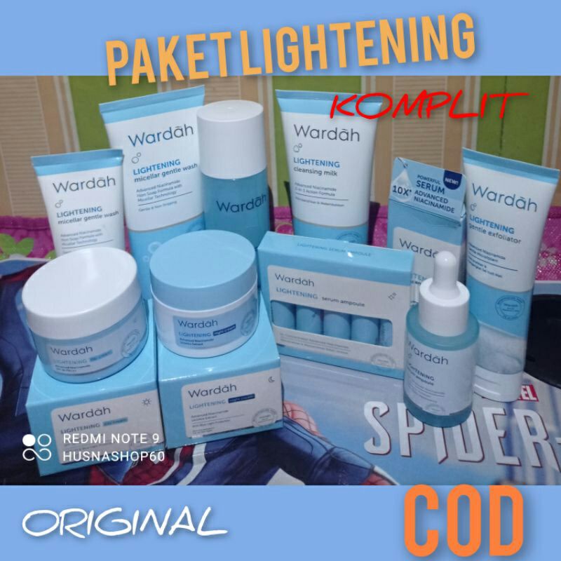 Bisa COD Wardah Lightening Series Lengkap / 1 Paket Wardah Komplit Plus Serum Original  / Perawatan 