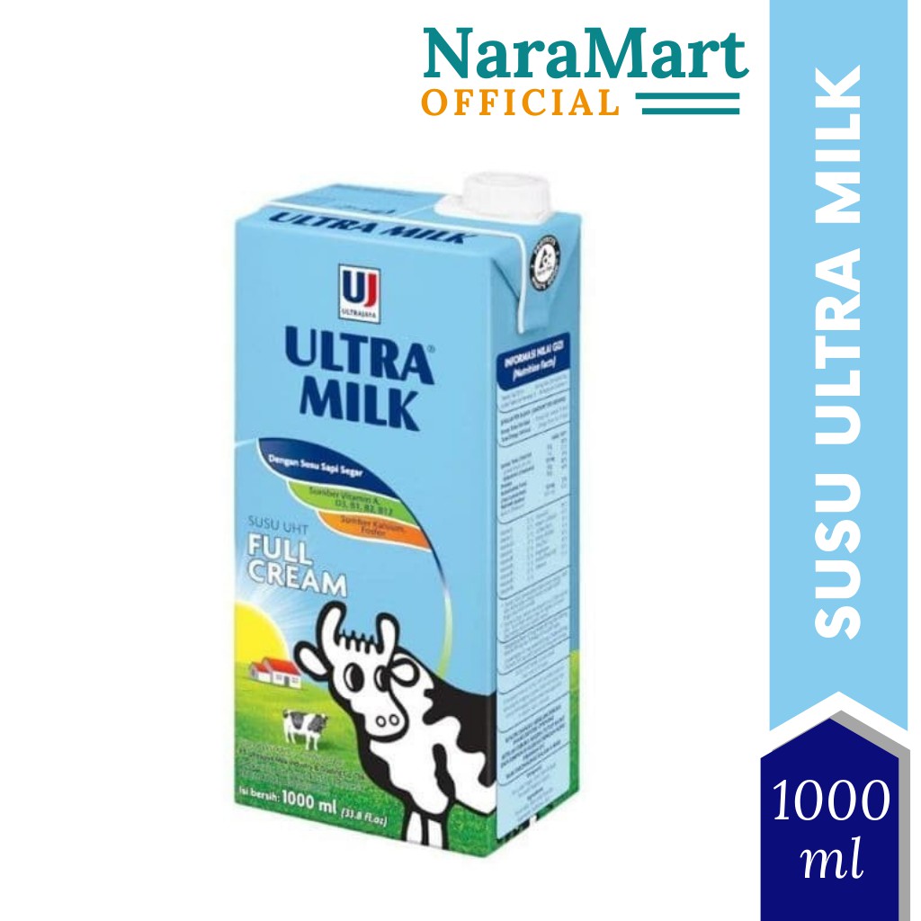 Jual Susu Ultra Milk Uht Plain 1000ml 1 Liter Full Cream Susu Cair Kotak Murah And Promo 8045