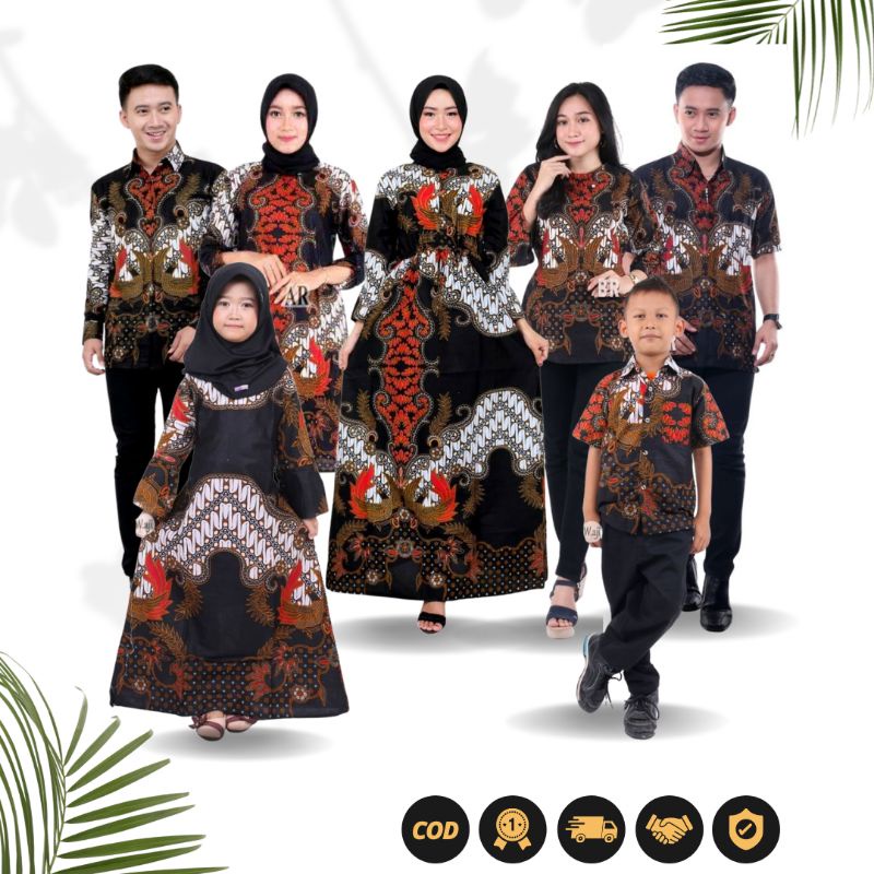 Batik couple keluarga set seragam kondangan baju kerja kemeja gamis blouse tunik hem dress anak atas