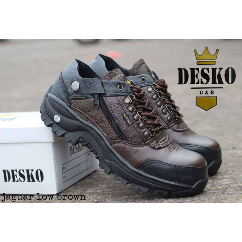 SEPATU BOOTS DESKO JAGUAR LOW BROWN SAFETY ORIGINAL