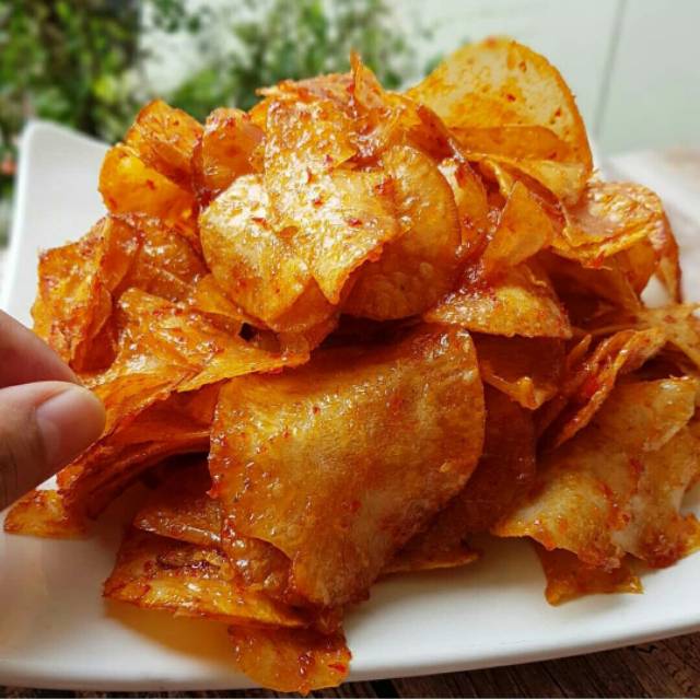 

Kripik singkong pedas lengket