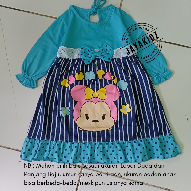 Baju Muslim Gamis Bayi Perempuan Usia Baby Newborn 0 6 12 Bulan - Dress Muslim Anak Bayi Perempuan Lucu 0 6 12 Bulan 1 Tahun Murah-BIRU-TSUM 01