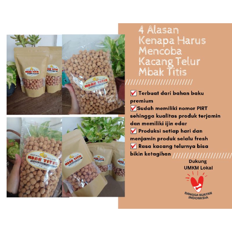 

Kacang Telur Premium Mbak Titis kemasan 1 kg