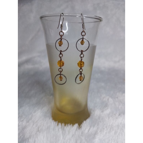 Preloved Anting Wanita bentuk lingkaran dan manik-manik PLUS PL Anting Hijab - ATG 005