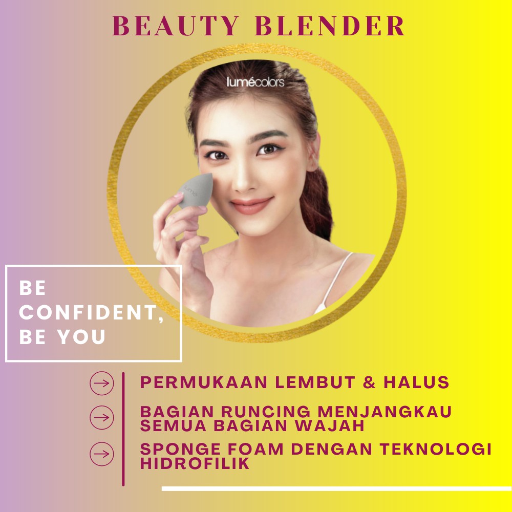 Lumecolors Lume Beauty Blender Sponge Puff Powder Aksesoris Kosmetik Alat Kecantikan Make Up Wajah