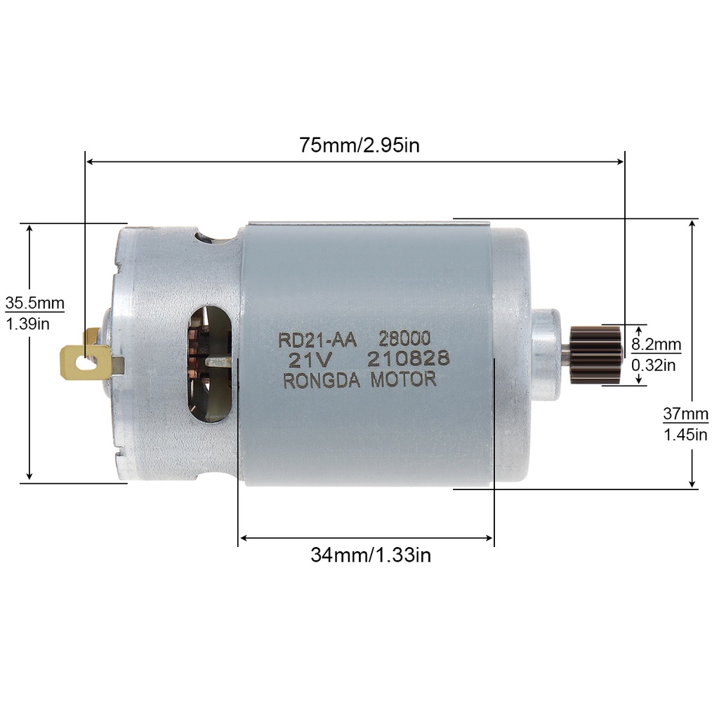 14gigi RS550 Motor DC 21V 29800RPM Lithium Gergaji Listrik Motor Diameter 8.2mm Gear