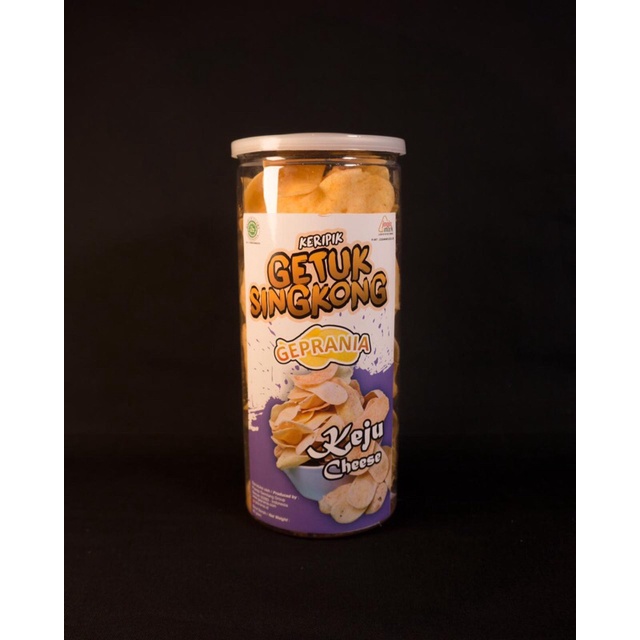 

Oleh Oleh Khas Jogja Kekinian/Keripik Getuk Singkong/Kripik singkong/Camilan/Makanan Ringan/Snack Enak/Sehat/Murah/Geprania Varian/Rasa Keju/Toples Premium 85 gr