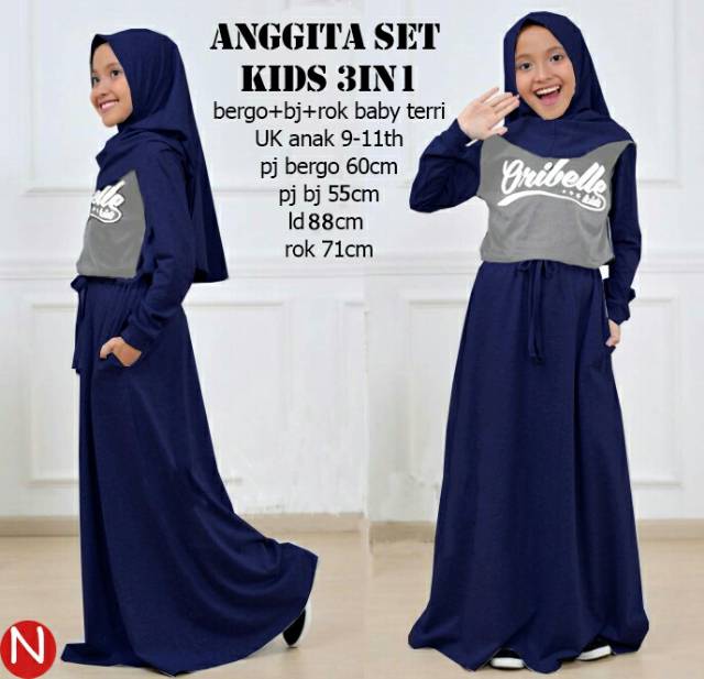 CTN Baju setelan ANGGITA anak 3in1 best seller