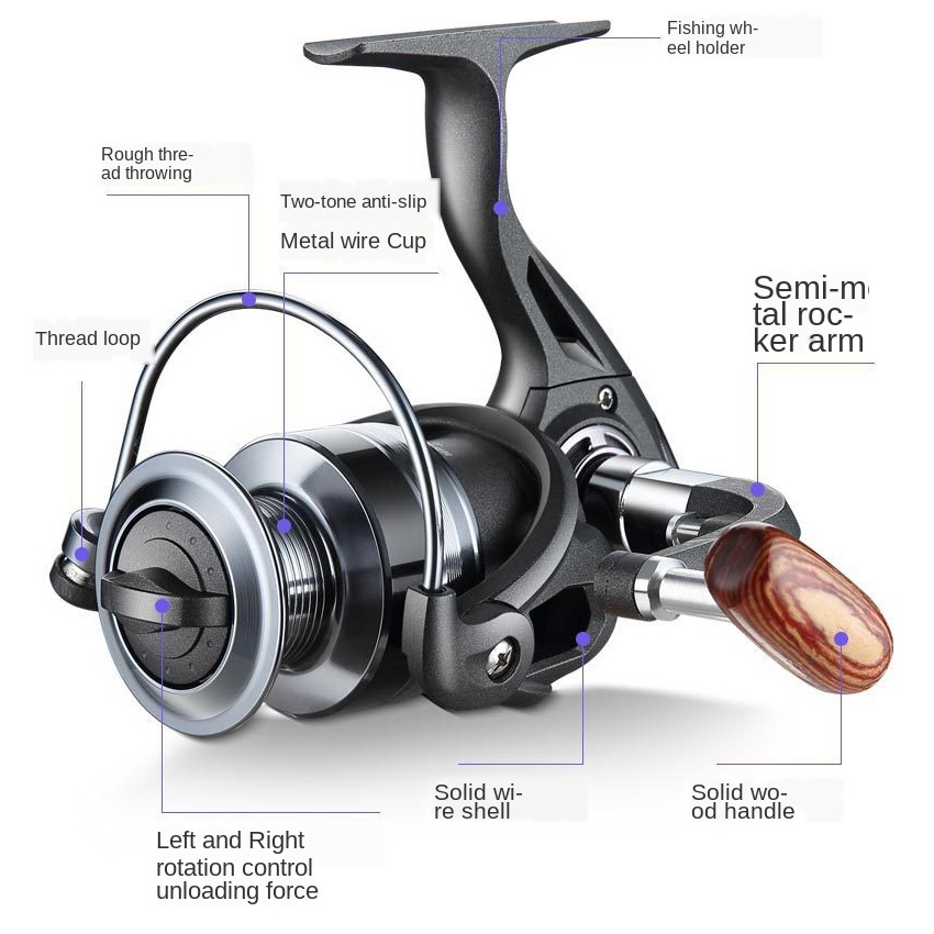 QIDA ZH5000 Series Reel Pancing Spinning Fishing Reel 4.7:1 Gear Ratio