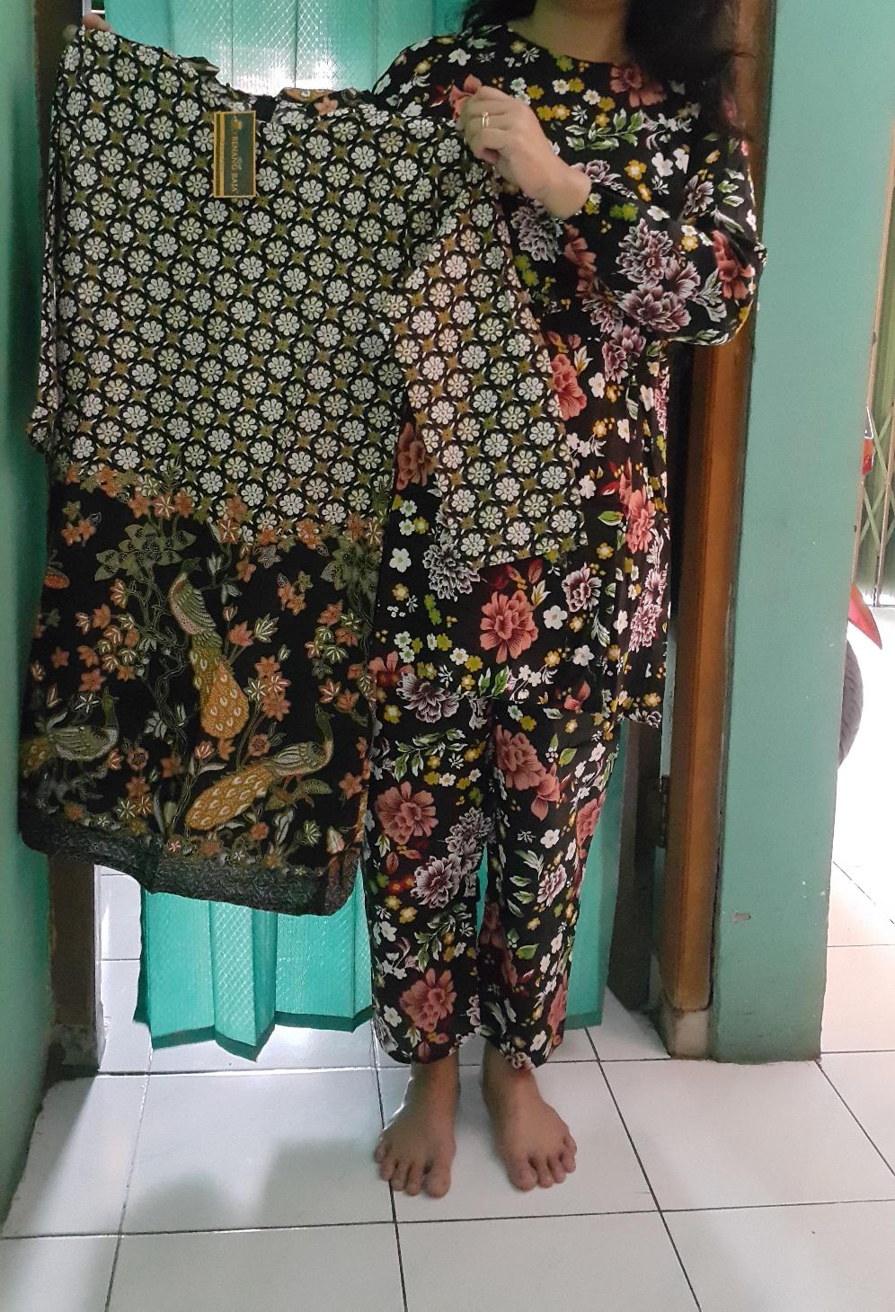 Benang Raja Tunik Batik Wanita Lengan Panjang Ukuran Jumbo 2xl 3xl 4xl 5xl