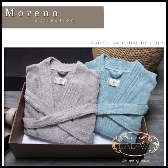 Bathrobe Moreno Couple Size M & L Polos + Box