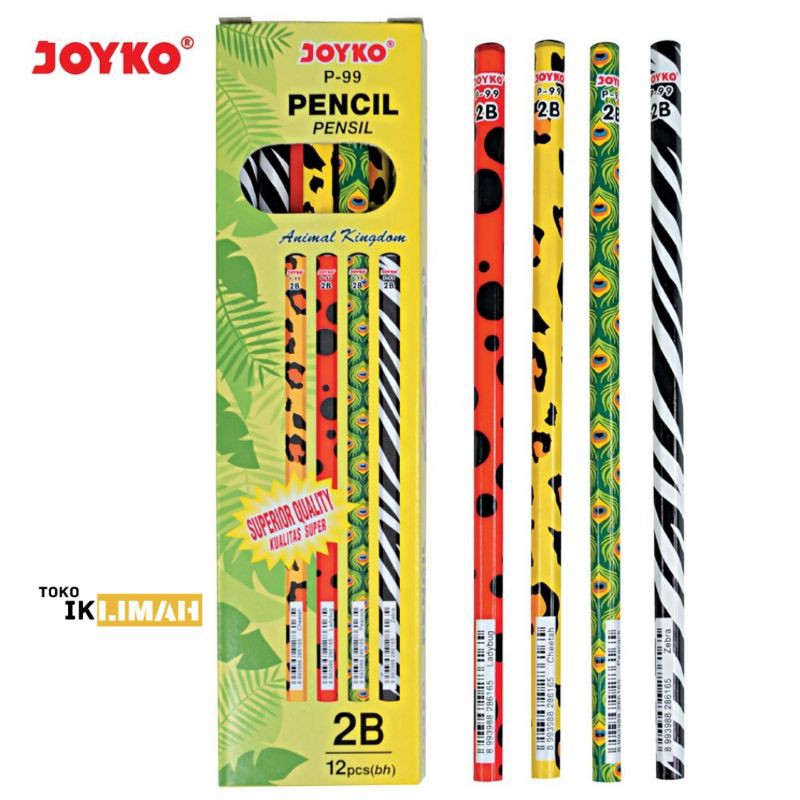 

Pensil 2B JOYKO P-99 Motif Animal Kingdom / Pencil P99 / Pinsil 1 Box 12 Pcs