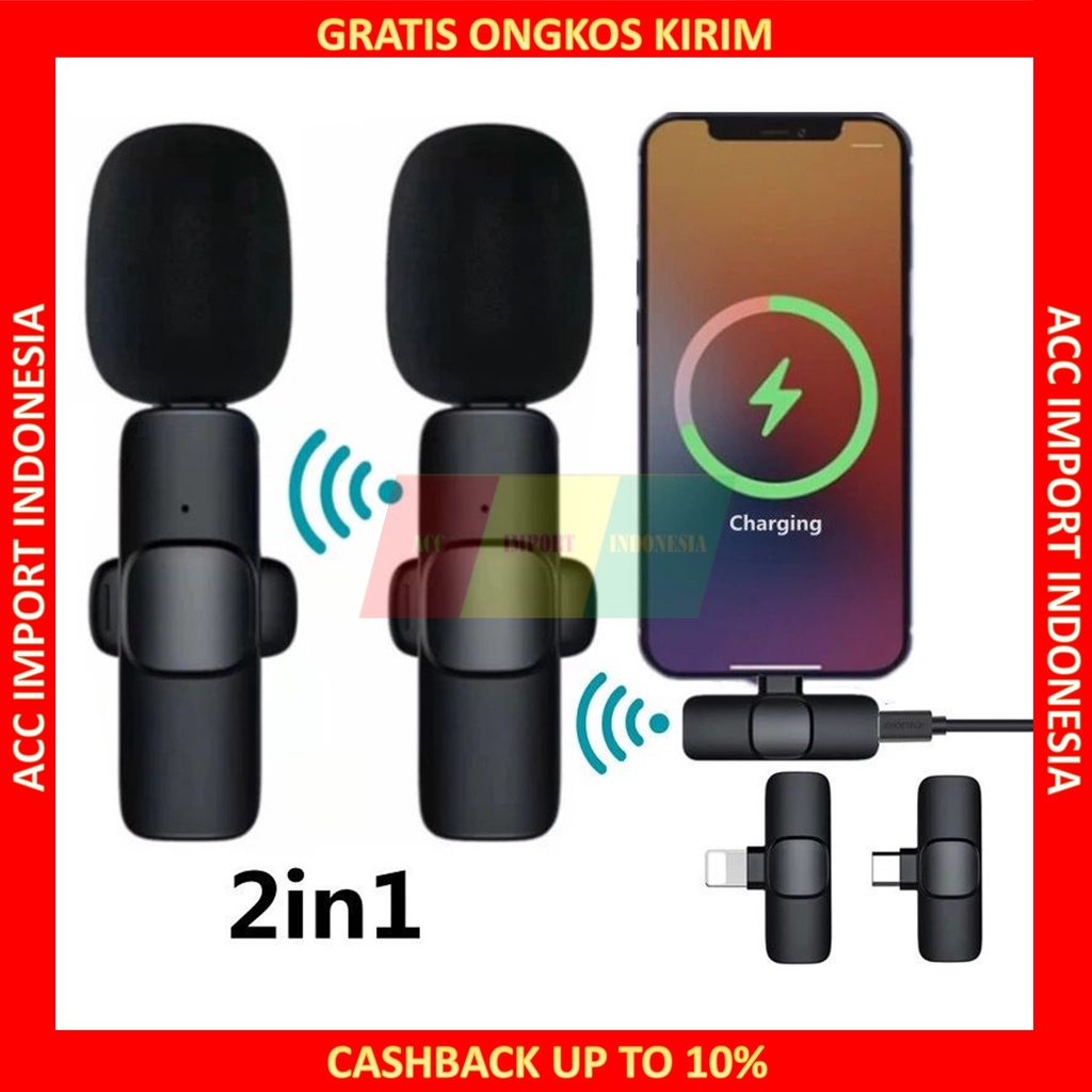 Microphone Wireless Bluetooth Type C HP Laptop Lightning MIC Clip On