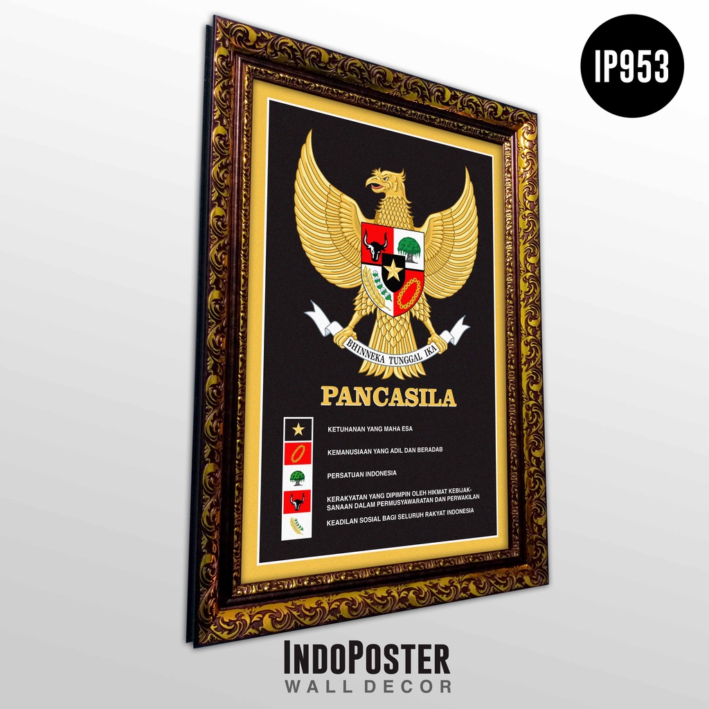 Poster Garuda Pancasila Bingkai Ukir Ekslusif