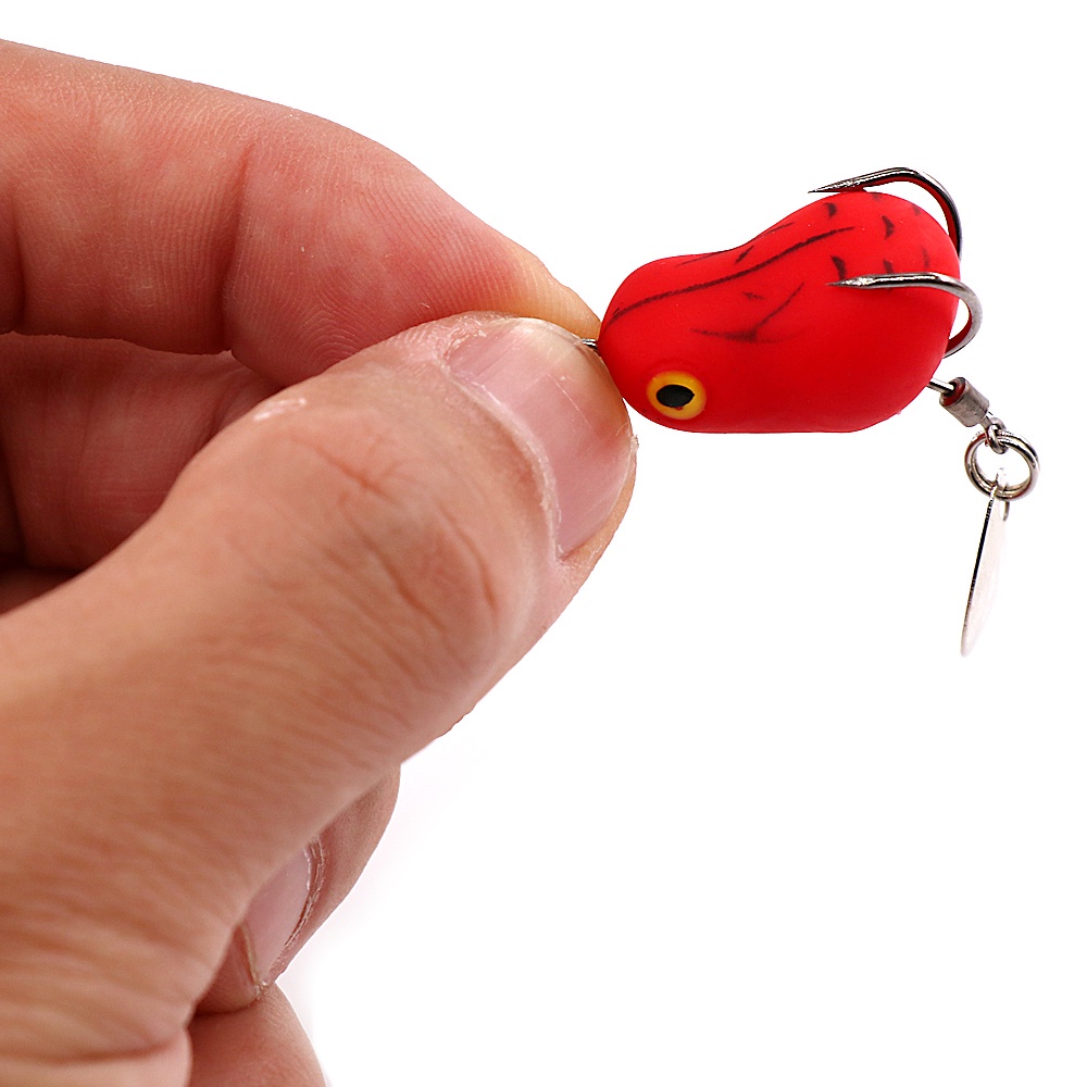 Umpan Casting 2.5cm/3.2g Soft Frog Lure Umpan Katak Casting Umpan Pancing Floating Bait 3D Eyes soft frog killer Top Water Fishing Lure With Sequins Umpan Ikan