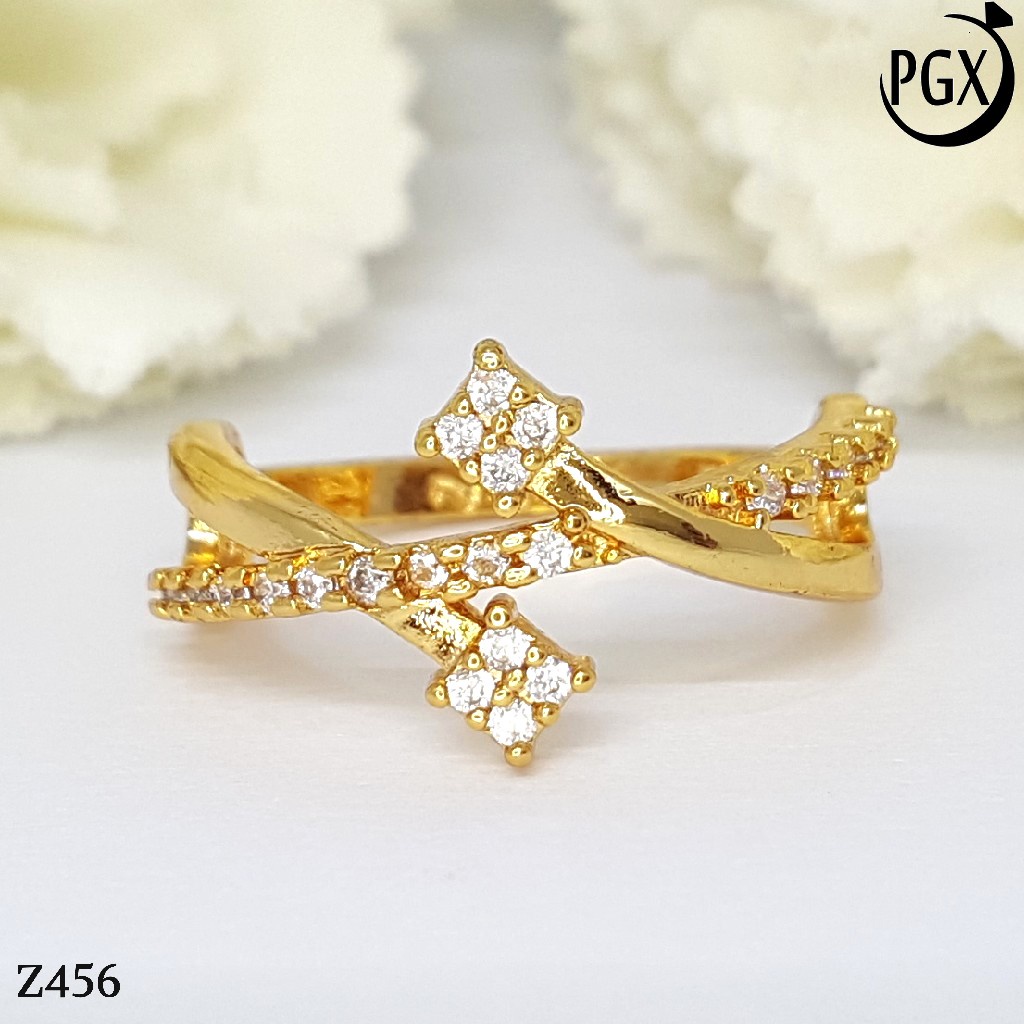 PGX Cincin Xuping Wanita Lapis Emas Aksesoris Perhiasan Fashion Premium - Z456