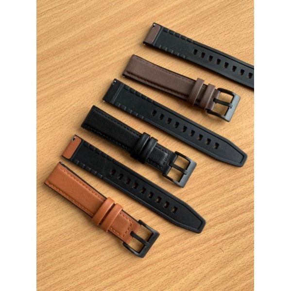 Strap Tali Jam Tangan Kulit combinasi Karet limited stock