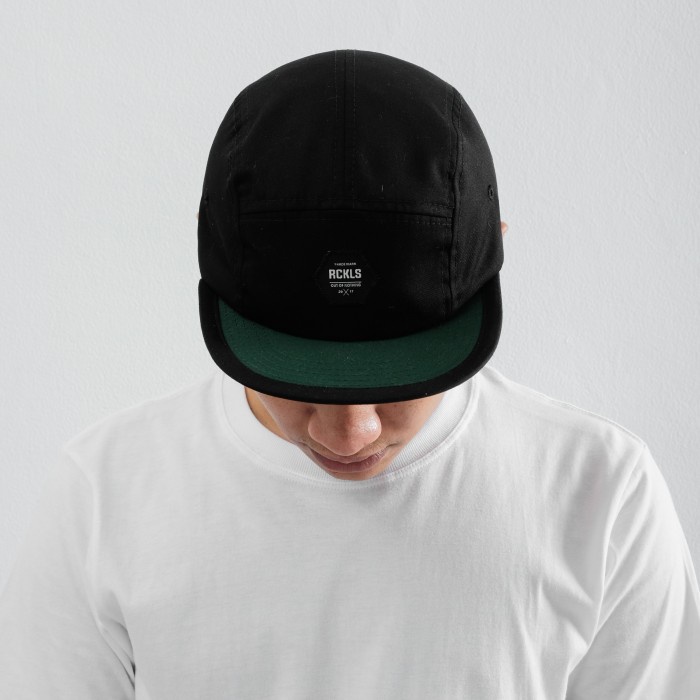 Topi Pria Topi 5 panel Rckls - | Baseball | topi pria five panel - Hijau(L7C8) Topi Pria Polos Topi 
