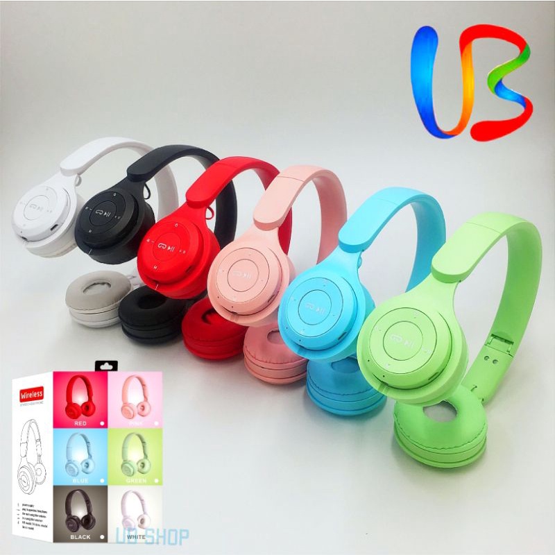 Headset Bluetooth Bando Macaron  Y08 Headphone Super Bass Stereo Wireless Original