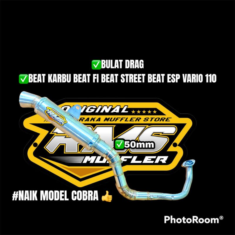 KNALPOT RMS MUFFLER ORIGINAL BULAT DRAG BEAT KARBU BEAT FI BEAT ESP BEAT STREET VARIO 110