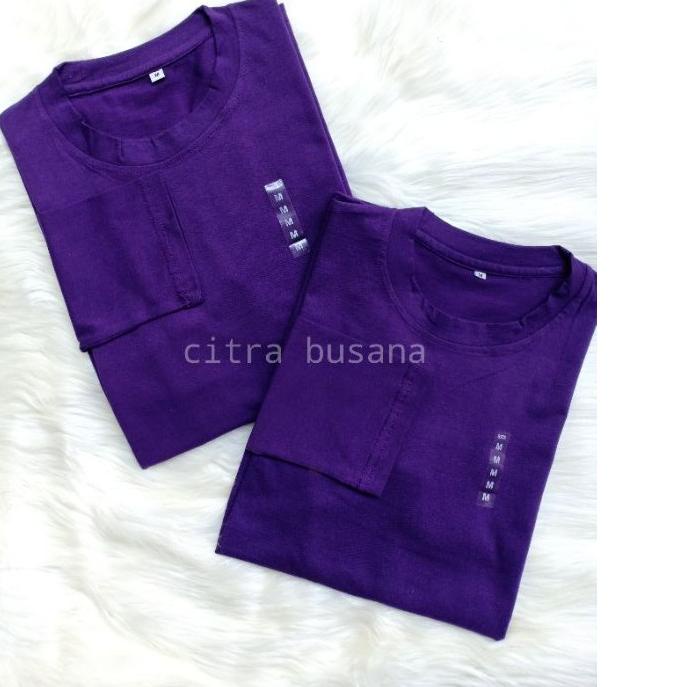 TUNIK KAOS RAGLAN COMBED UNGU TUA POLOS