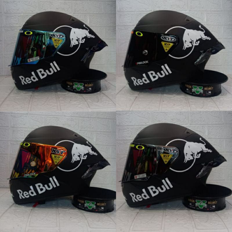 HELM KYT TT COURSE SOLID BLACK MATT PAKET GANTENG REDBULL SNI DOT TERMURAH