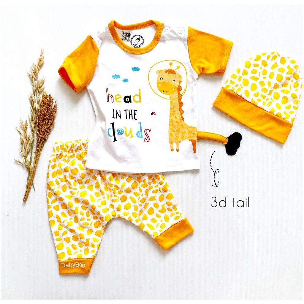 Star Kids / Head in the clouds Babybeb Baju Setelan Kaos Celana Pergi Jalan Lucu Fashion Anak Bayi Cowok Laki Terlaris