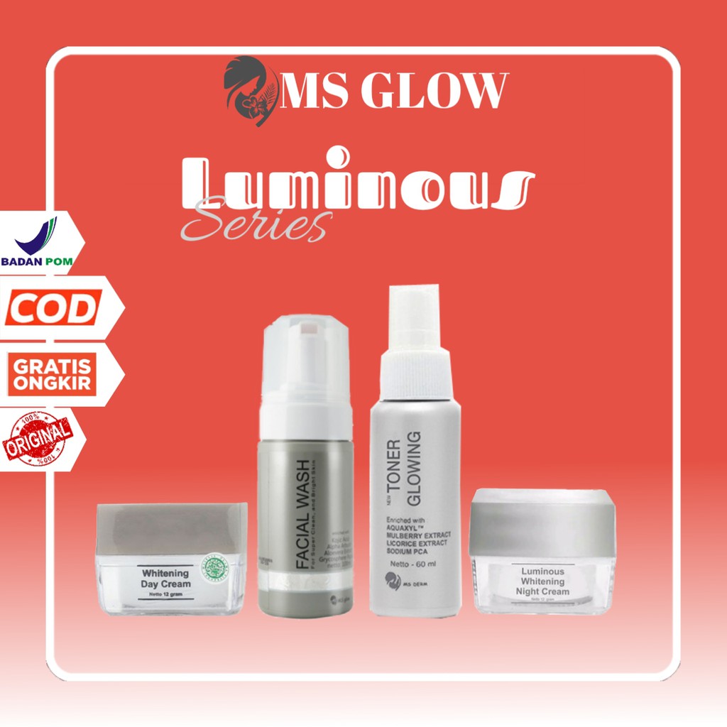 Ms Glow Original MsGlow Whitening Acne Luminous Ultimate Paket Skincare Pembersih Wajah Glowing BPOM