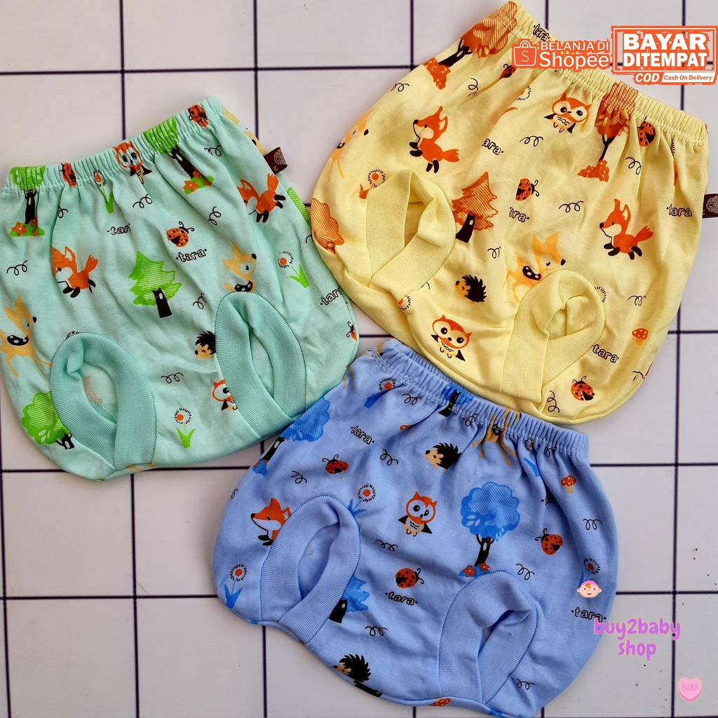 Celana pendek POP bayi Tara Cute Forest Series 0-3 Bulan 3 PCS