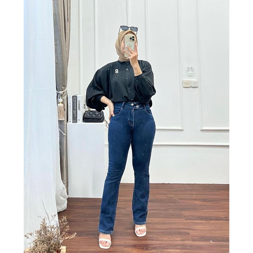 1KG MUAT 5PCS | GEMPITA BLOUSE SHIRT TOP FULL KANCING AIRFLOW CRINKLE HITS OOTD FASHION WANITA