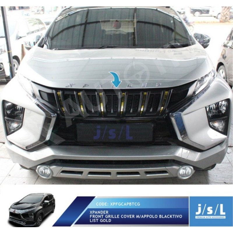 grill depan  Xpander Apollo hitam list silver biru kuning gold jsl