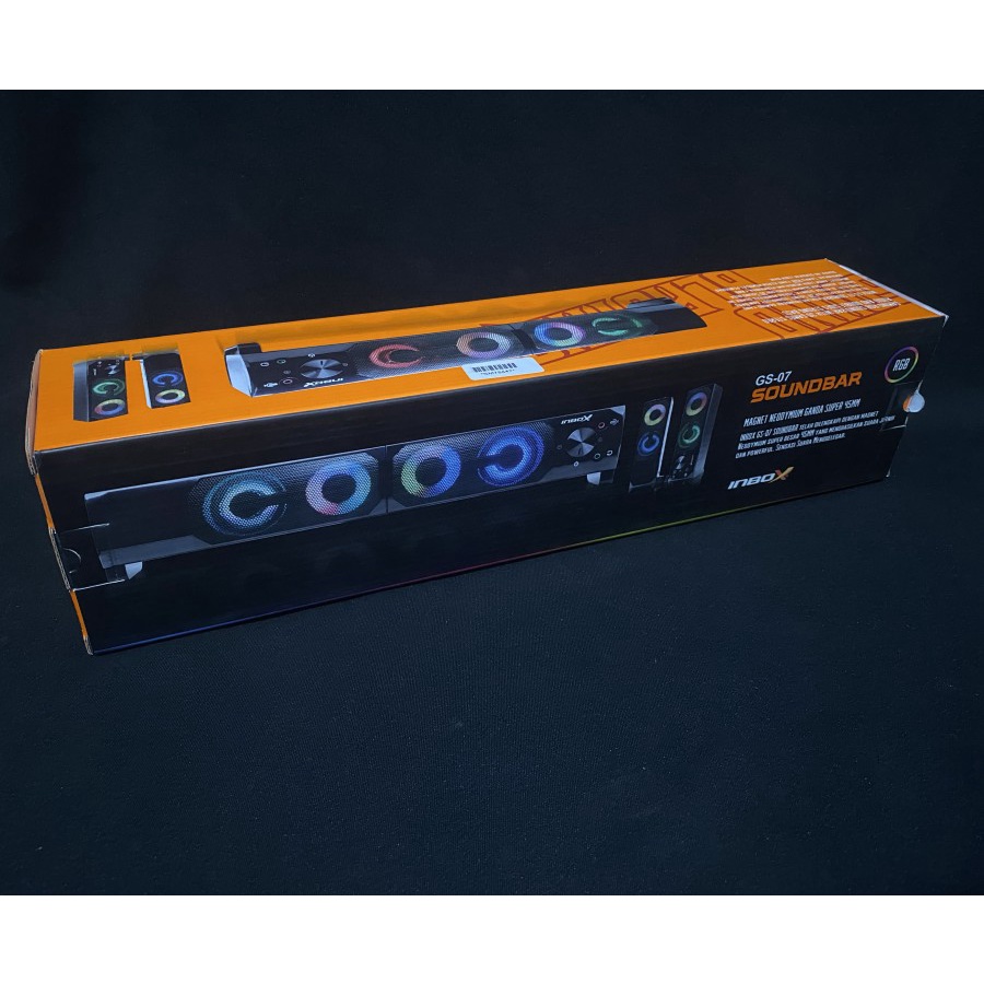 Speaker INBOX GS-07 Laptop/PC/ Gaming Soundbar Super Bass Portable RGB Lighting - Garansi 1 Tahun