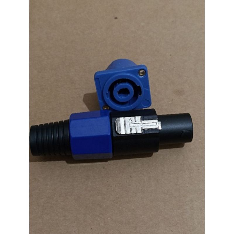 jack jek spikon + socket soket spikon biru mur gold