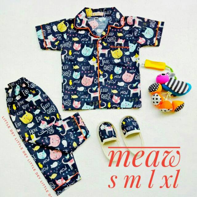 Piyama Anak Kain Katun Catra Motif
