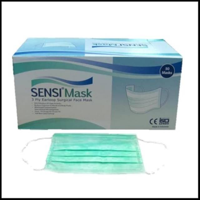MASKER SENSI 3PLY DISPOSABLE  MASK 1 BOX ISI 50PCS 100% ORIGINAL