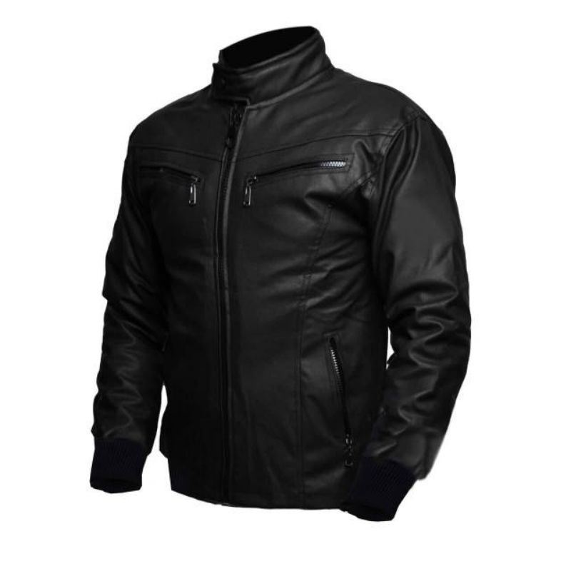 Jaket Kulit Jumbo Big size Bomber Pria XXL - XXXL Premium Jacket Semi kulit  Motor Anti Air Waterproof Keren Oversize  Distro Bikers Hitam Coffee Tebal Touring