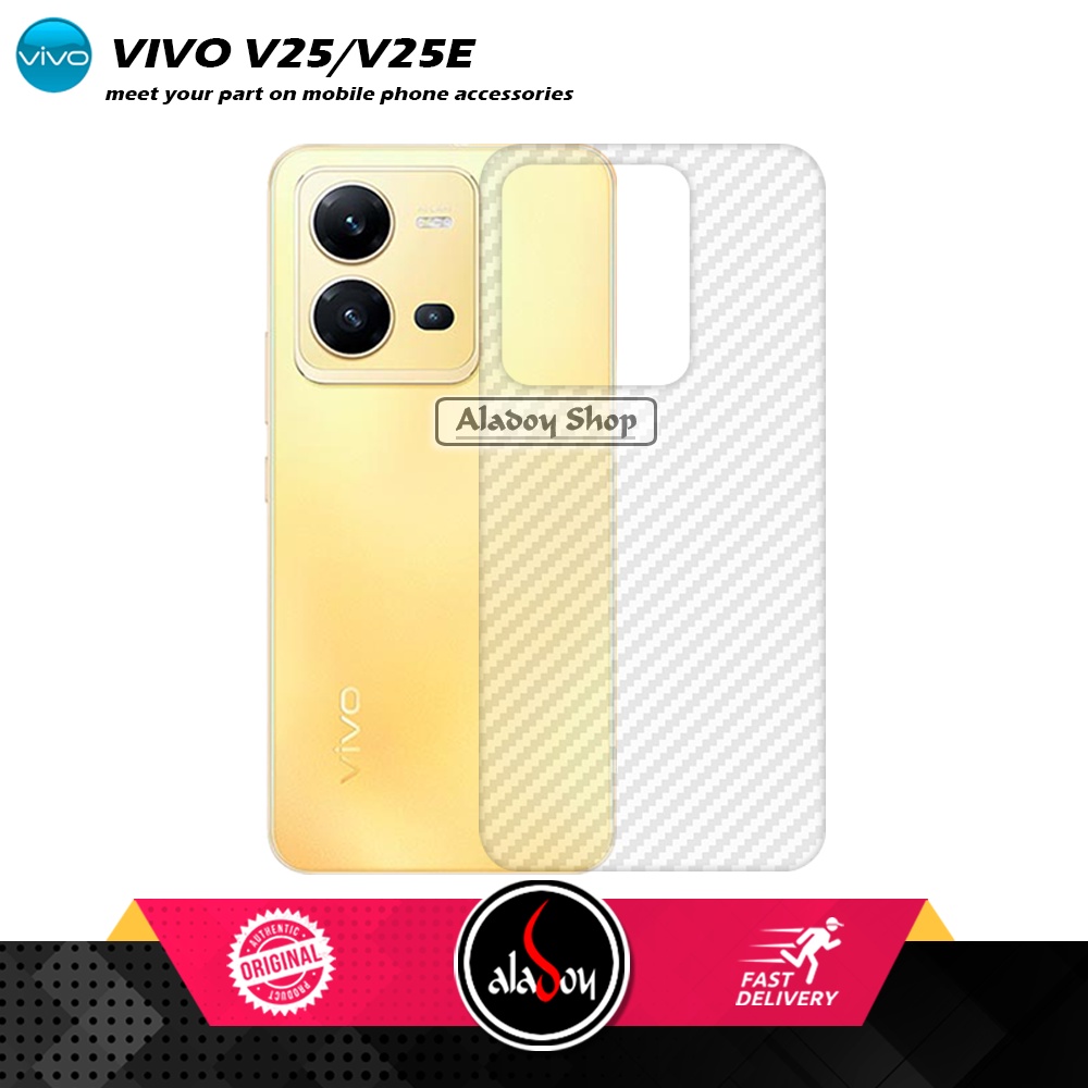 PAKET 2 IN 1 Tempered Glass Layar Vivo V25/V25E + Skin Carbon Film 3D