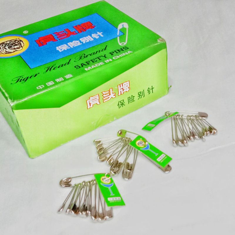 Peniti besar set / safety pin tiger brand (per lusin)